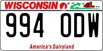 WI license plate 994ODW