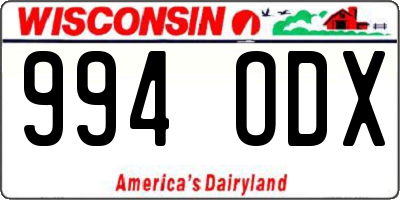 WI license plate 994ODX