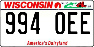 WI license plate 994OEE