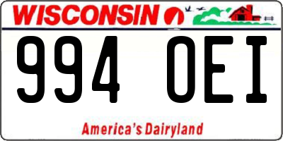 WI license plate 994OEI