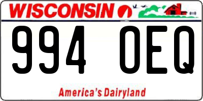 WI license plate 994OEQ