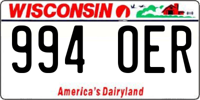 WI license plate 994OER