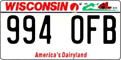 WI license plate 994OFB