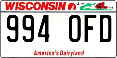 WI license plate 994OFD