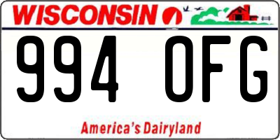 WI license plate 994OFG