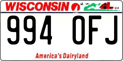 WI license plate 994OFJ