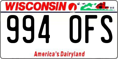 WI license plate 994OFS