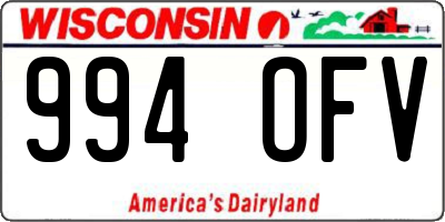 WI license plate 994OFV