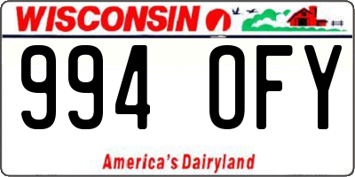 WI license plate 994OFY