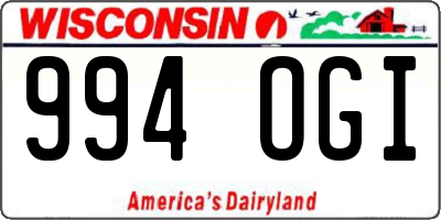 WI license plate 994OGI