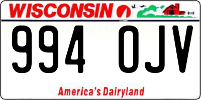 WI license plate 994OJV