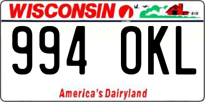WI license plate 994OKL