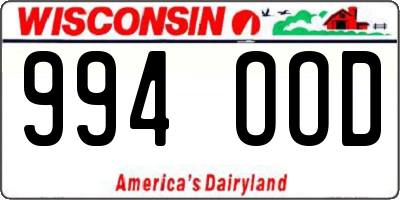 WI license plate 994OOD