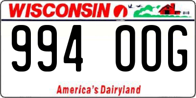 WI license plate 994OOG