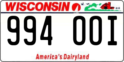 WI license plate 994OOI