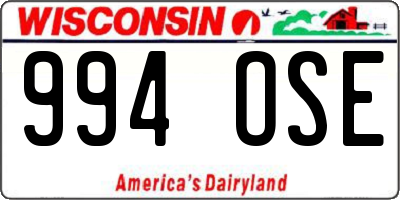 WI license plate 994OSE