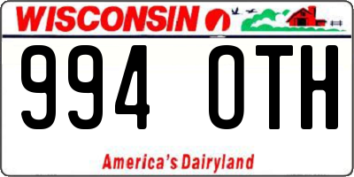 WI license plate 994OTH