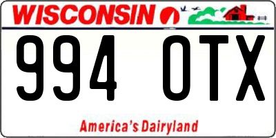 WI license plate 994OTX