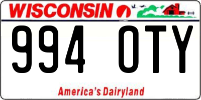 WI license plate 994OTY