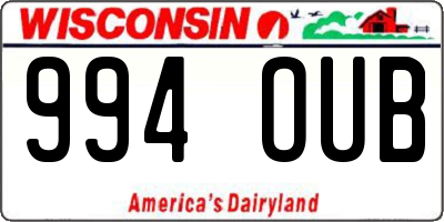 WI license plate 994OUB