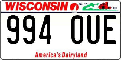WI license plate 994OUE