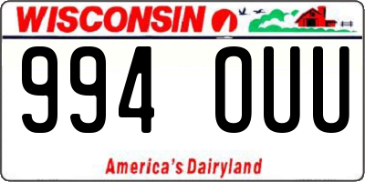 WI license plate 994OUU