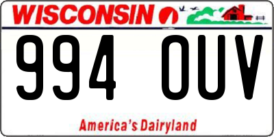 WI license plate 994OUV
