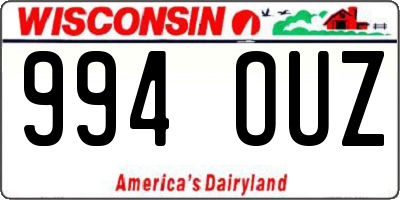 WI license plate 994OUZ