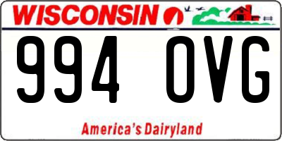 WI license plate 994OVG