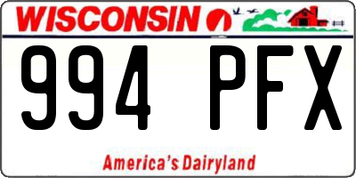 WI license plate 994PFX