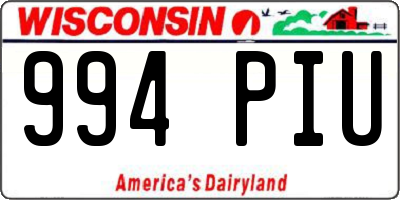 WI license plate 994PIU