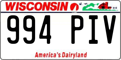 WI license plate 994PIV