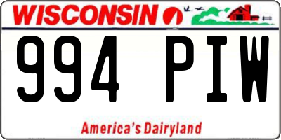 WI license plate 994PIW