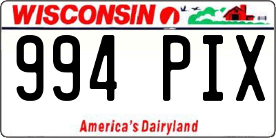 WI license plate 994PIX