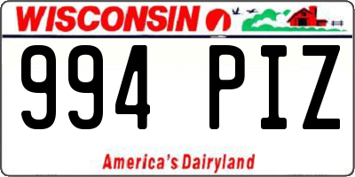 WI license plate 994PIZ