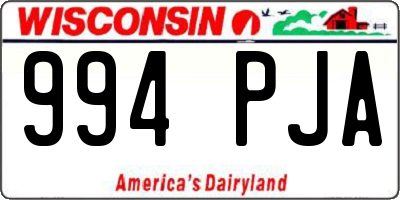 WI license plate 994PJA