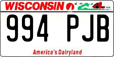 WI license plate 994PJB