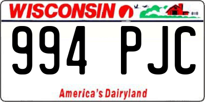 WI license plate 994PJC