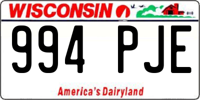 WI license plate 994PJE