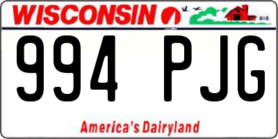 WI license plate 994PJG