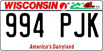 WI license plate 994PJK