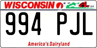 WI license plate 994PJL