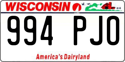 WI license plate 994PJO