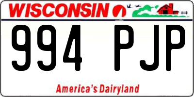WI license plate 994PJP