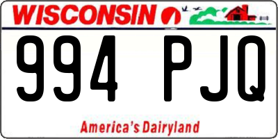 WI license plate 994PJQ