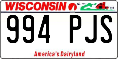 WI license plate 994PJS