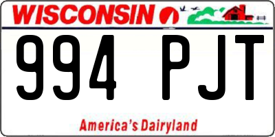 WI license plate 994PJT