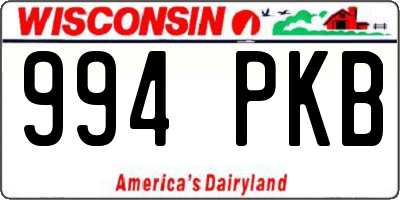 WI license plate 994PKB