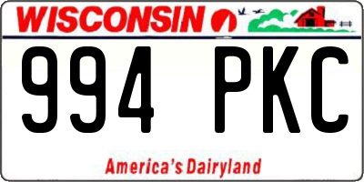 WI license plate 994PKC