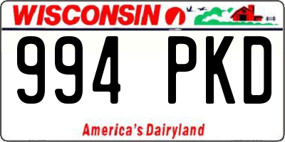 WI license plate 994PKD